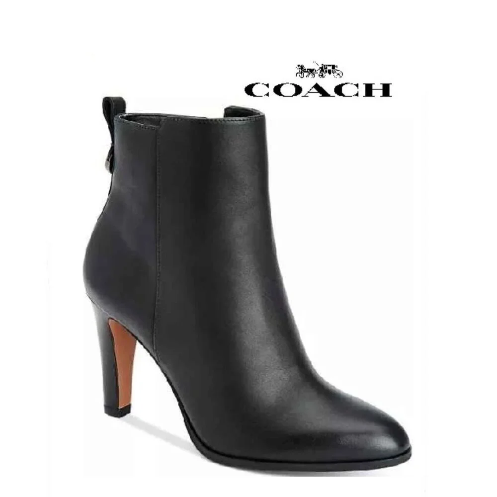 Coach Soft Calfskin Leather Heeled Booties - Picture 3 of 16